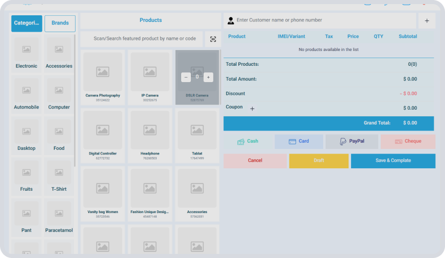 ABSSoft POS Screen